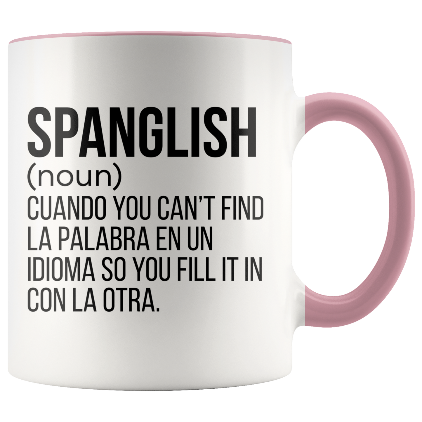 Spanglish Mug, Mexican Coffee Mugs, Spanish Teacher Gifts, Ceramic Cup, Puerto Rico Gift, Venezuelan Mug