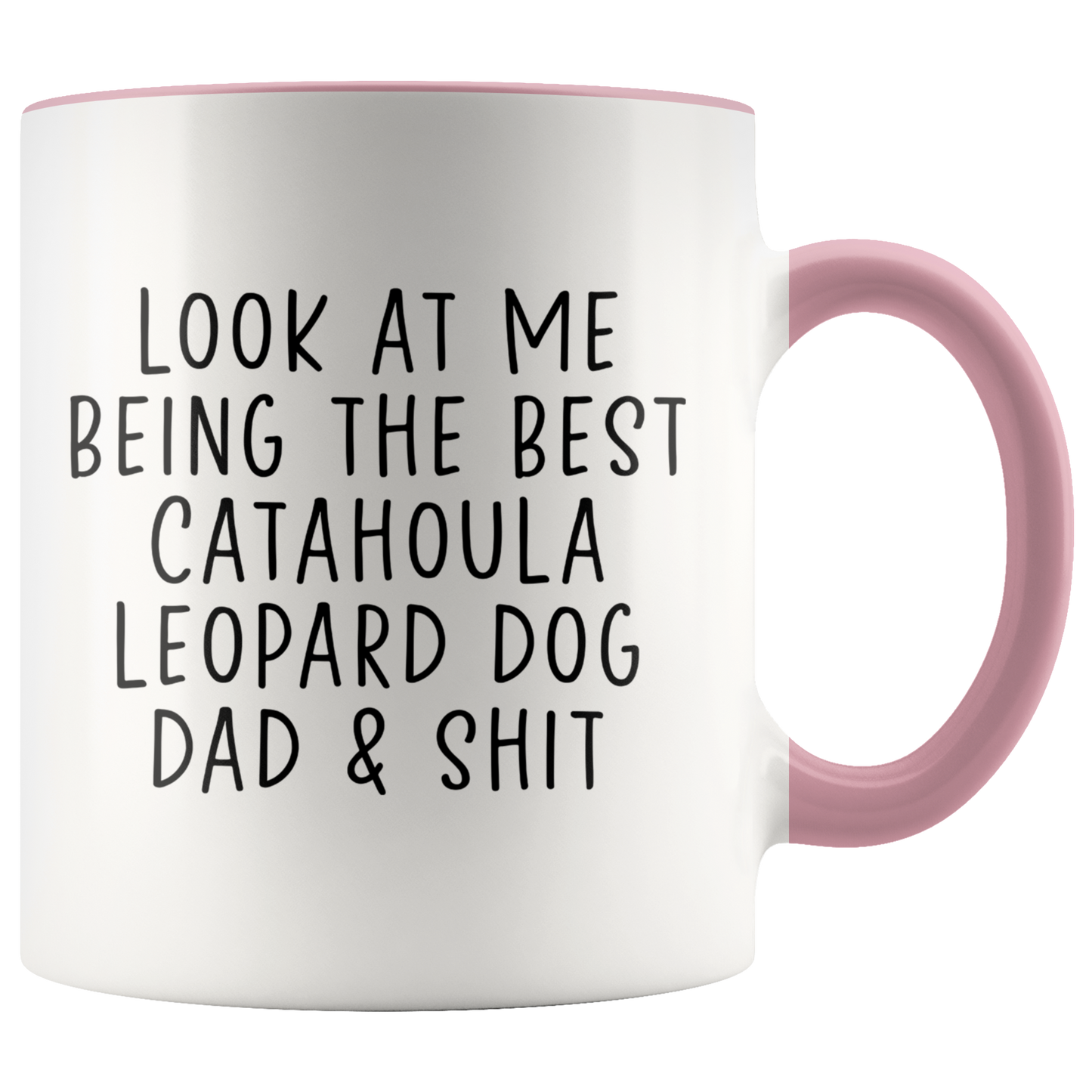 Catahoula Leopard Dog Dad Gifts, Coffee Mug, Two Tone Accent Cup, Birthday Gift for Men and Women