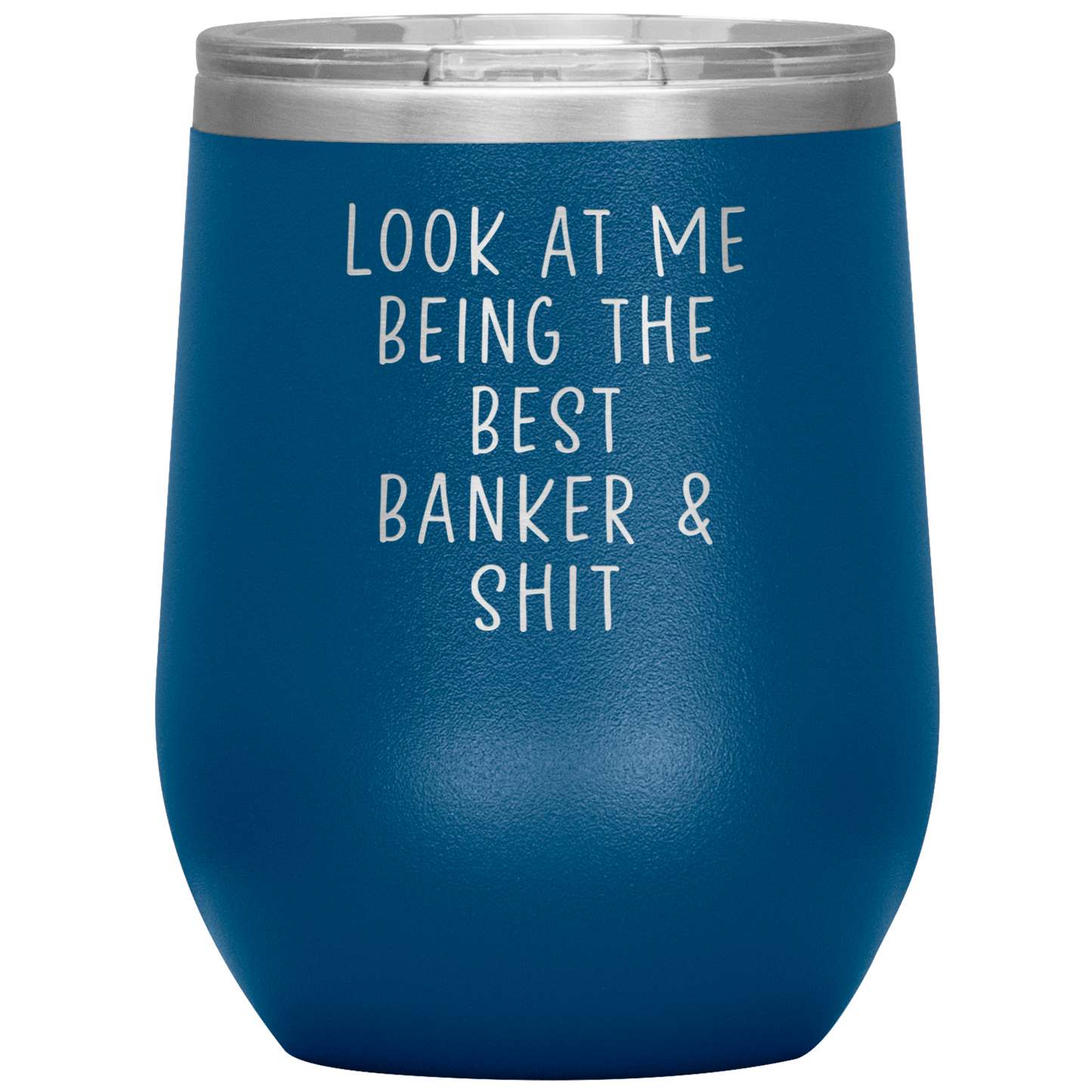 Banker Wine Tumbler, Funny Gifts, Travel Wine Cup, Birthday Gifts for Men and Women