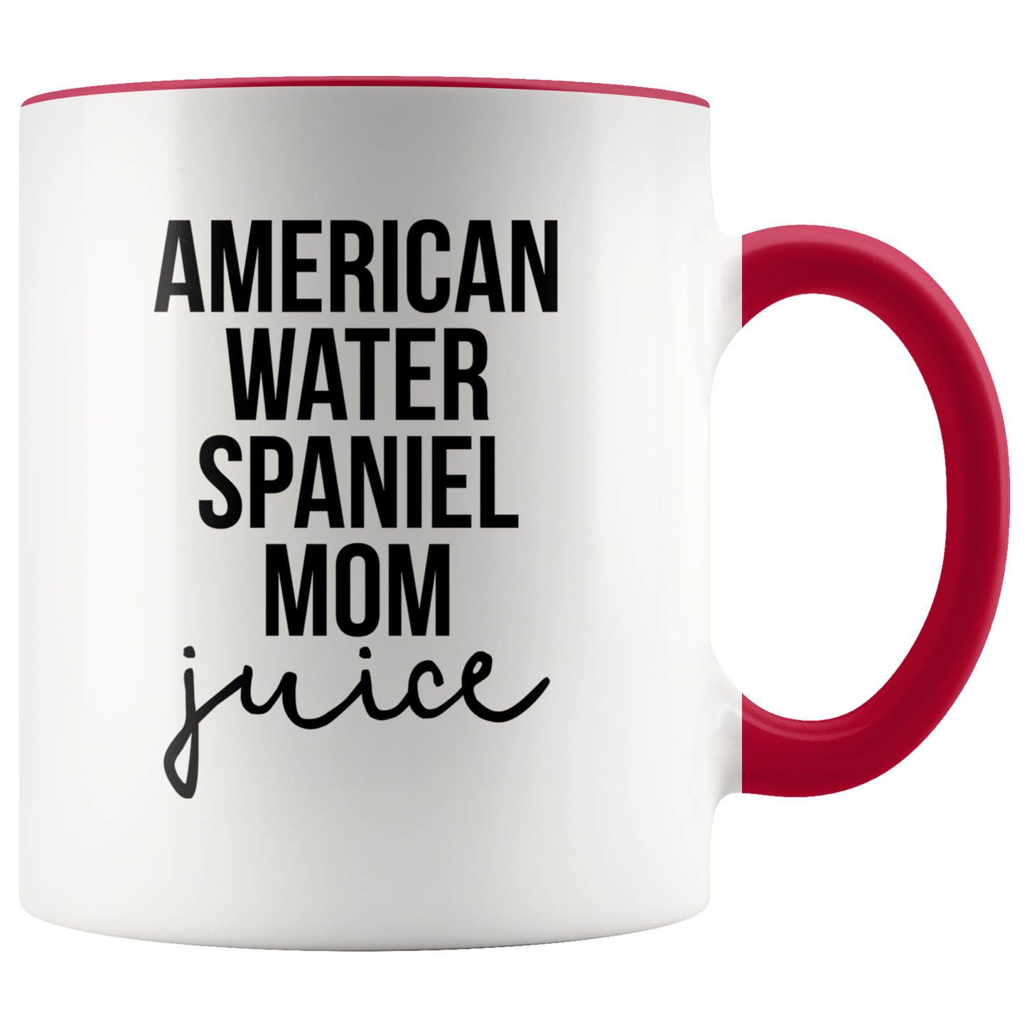 American Water Spaniel Mom Gifts, Coffee Mug, Two Tone Accent Cup, Birthday Gift for Men and Women