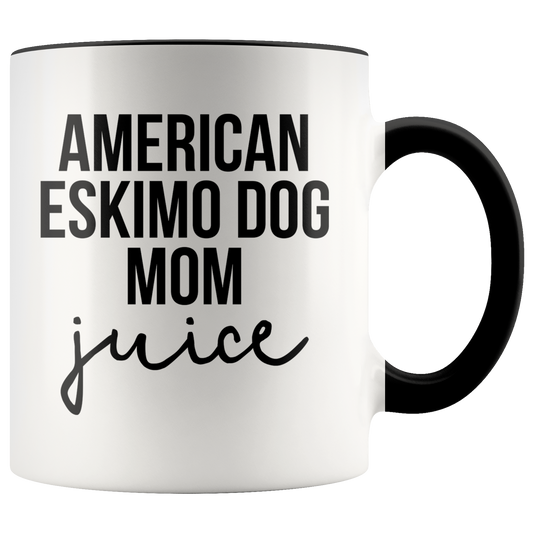 American Eskimo Dog Mom  Gifts, Coffee Mug, Two Tone Accent Cup, Birthday Gift for Men and Women