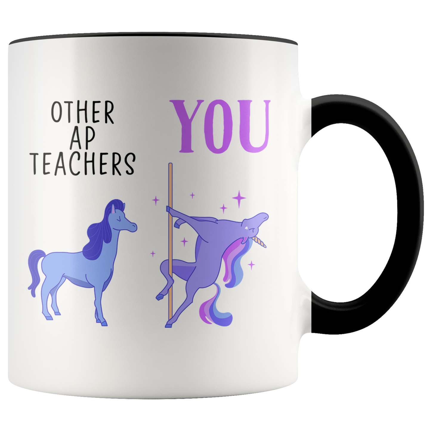 AP Teacher Gifts, Coffee Mug, Two Tone Accent Cup, Birthday Gift for Men and Women