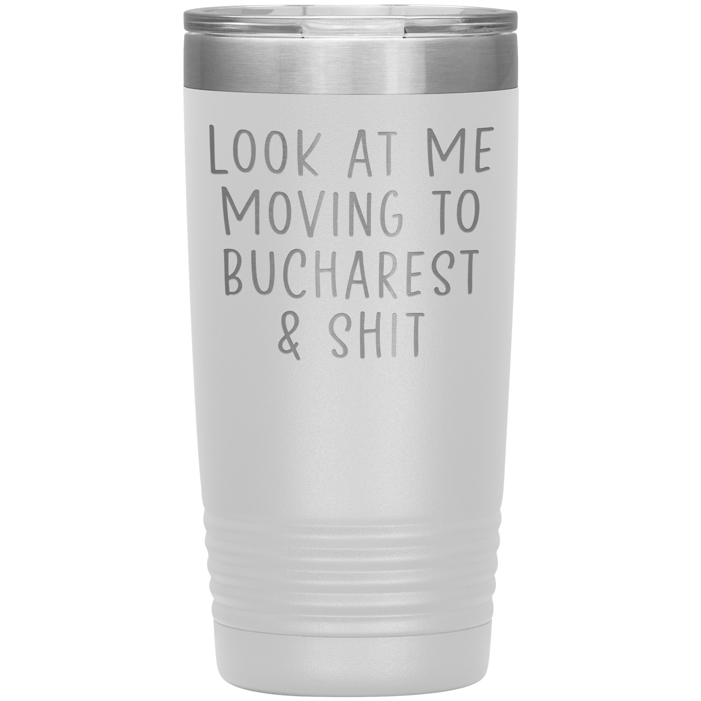 Moving to Bucharest Romania Tumbler, Funny Moving Away Travel Coffee Mug, Birthday Gifts for Men and Women