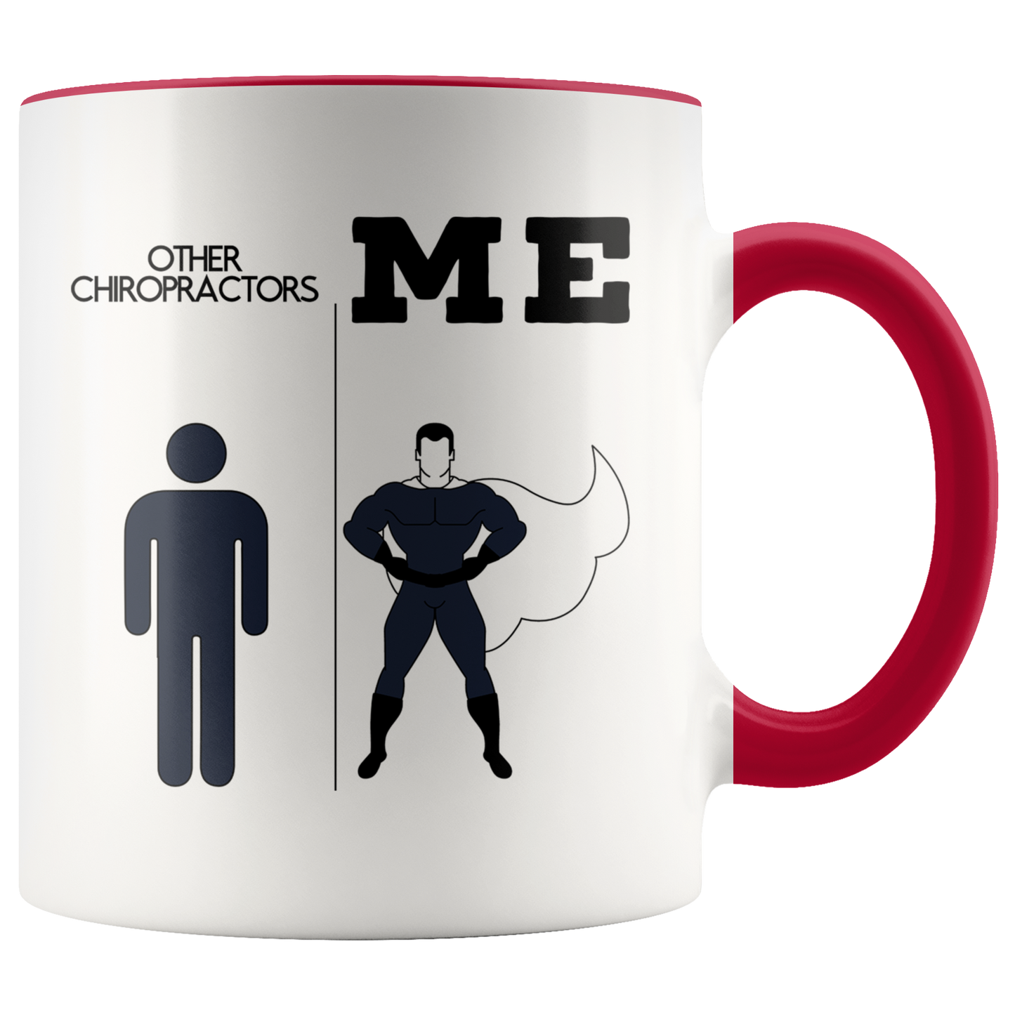 Chiropractor Gifts, Coffee Mug, Two Tone Accent Cup, Birthday Gift for Men and Women