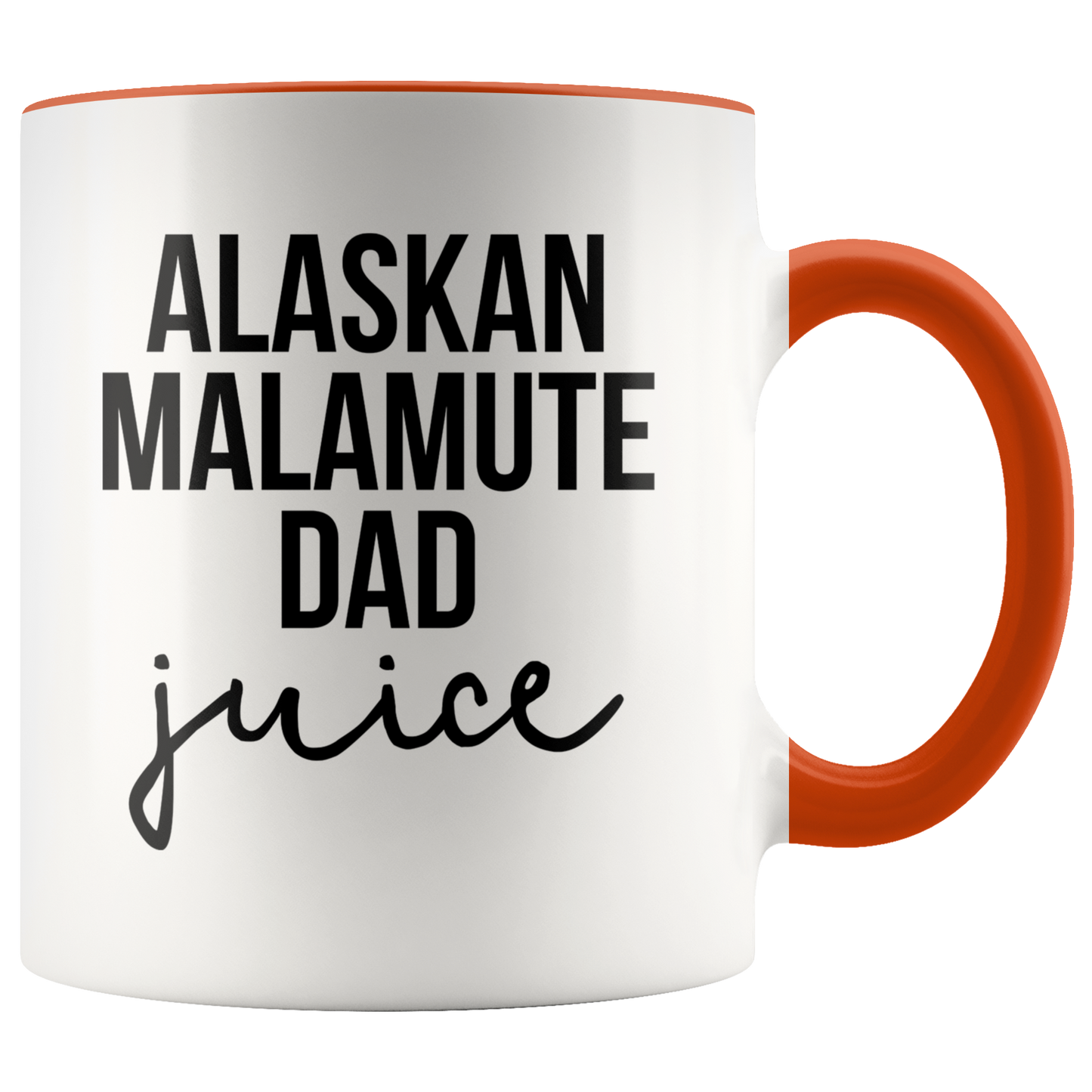 Alaskan Malamute Dad Gifts, Coffee Mug, Two Tone Accent Cup, Birthday Gift for Men and Women