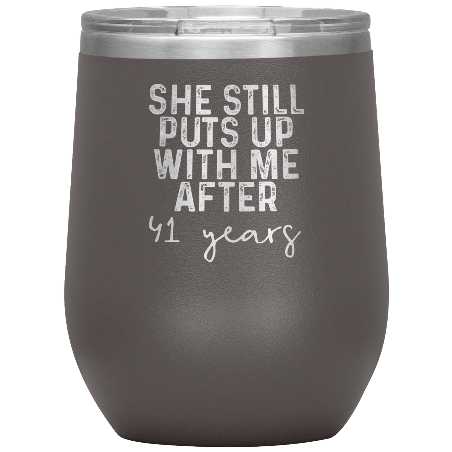 41st Anniversary Wine Tumbler, Gifts, Travel Wine Cup, Birthday Gifts for Men and Women