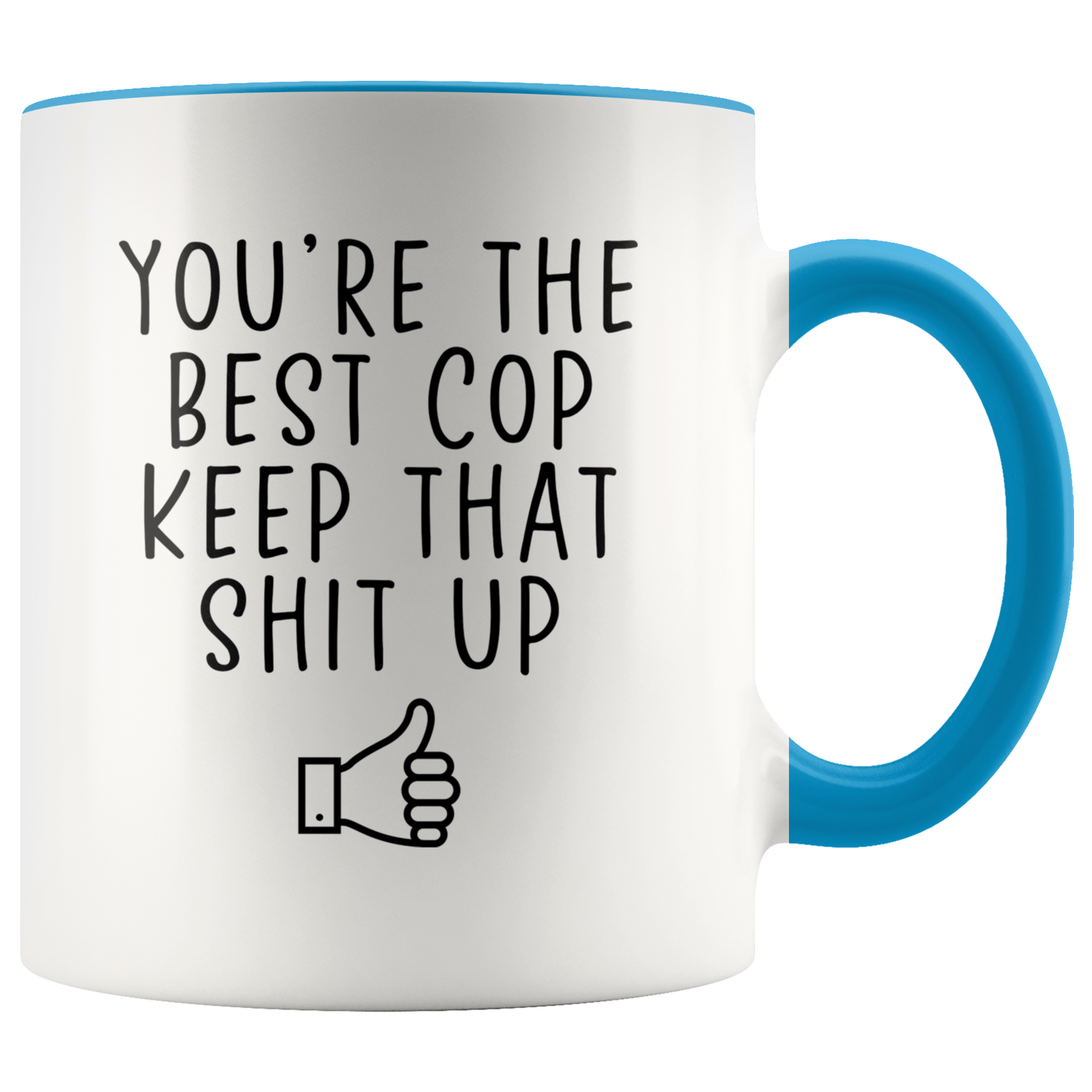 Cop Gifts, Coffee Mug, Two Tone Accent Cup, Birthday Gift for Men and Women