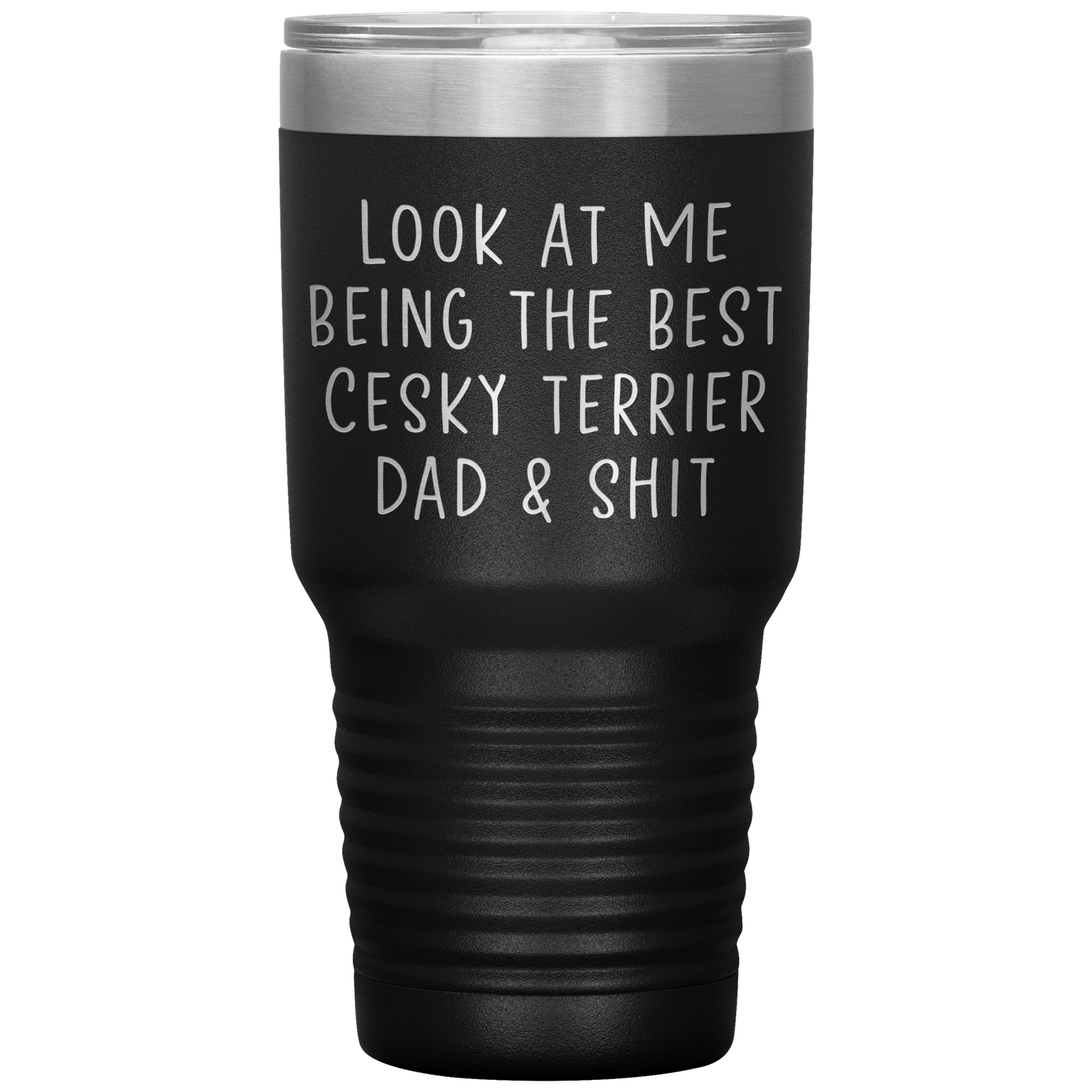 Cesky Terrier Dad Tumbler, Funny Travel Coffee Mug, Birthday Gifts for Men and Women