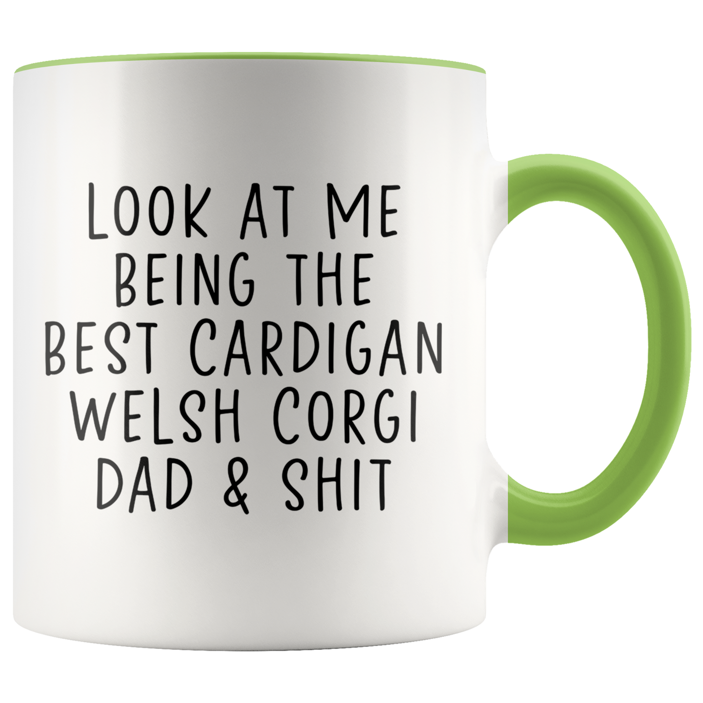 Cardigan Welsh Corgi Dad Gifts, Coffee Mug, Two Tone Accent Cup, Birthday Gift for Men and Women