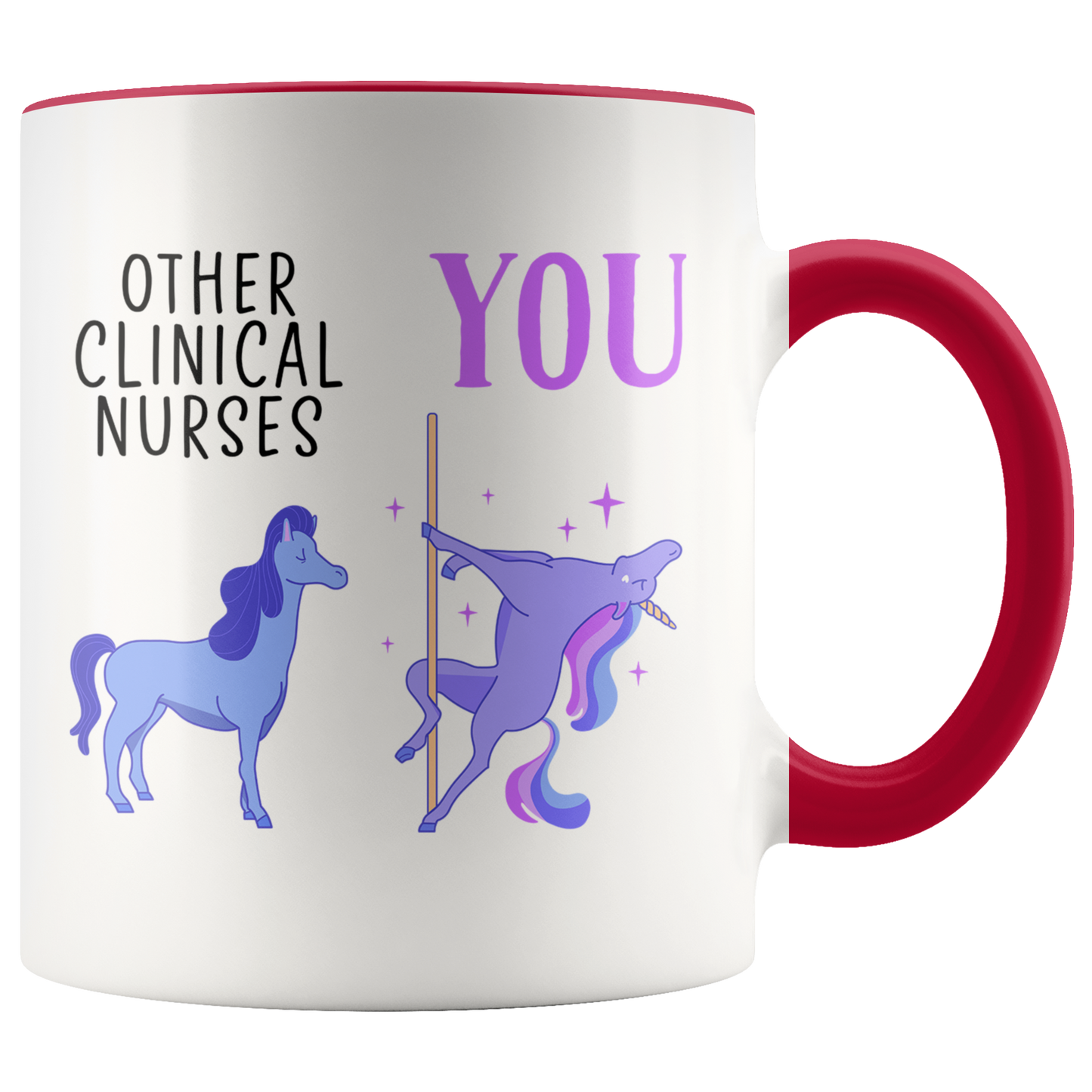 Clinical Nurse Gifts, Coffee Mug, Two Tone Accent Cup, Birthday Gift for Men and Women