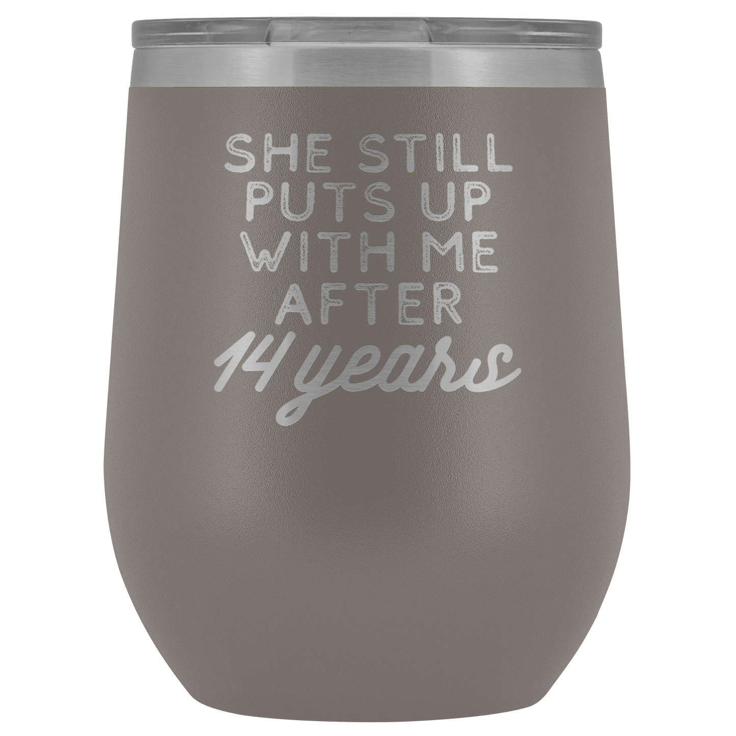 14th Anniversary Gift 14 Anni Anniversario di Matrimonio Anniversario Vino Tumbler Regali Divertenti Marito per Lui Anniversario per Men Cup