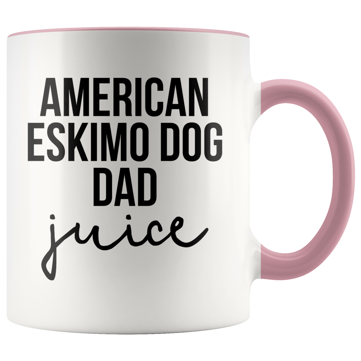 American Eskimo Dog Dad Gifts, American Eskimo Dog Dad Coffee Mug, Two Tone Accent Cup, Birthday Gift for Men and Women