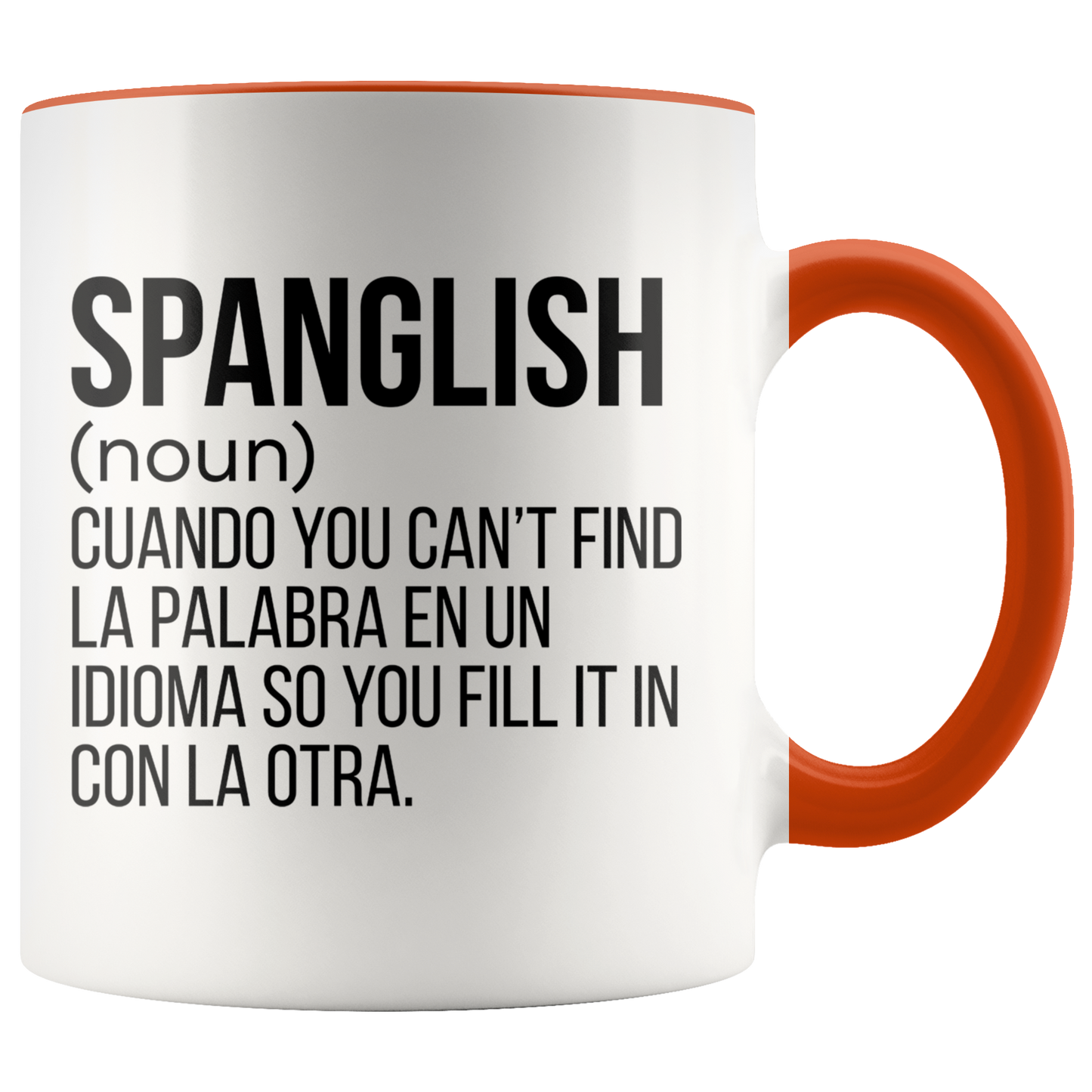 Spanglish Mug, Mexican Coffee Mugs, Spanish Teacher Gifts, Ceramic Cup, Puerto Rico Gift, Venezuelan Mug