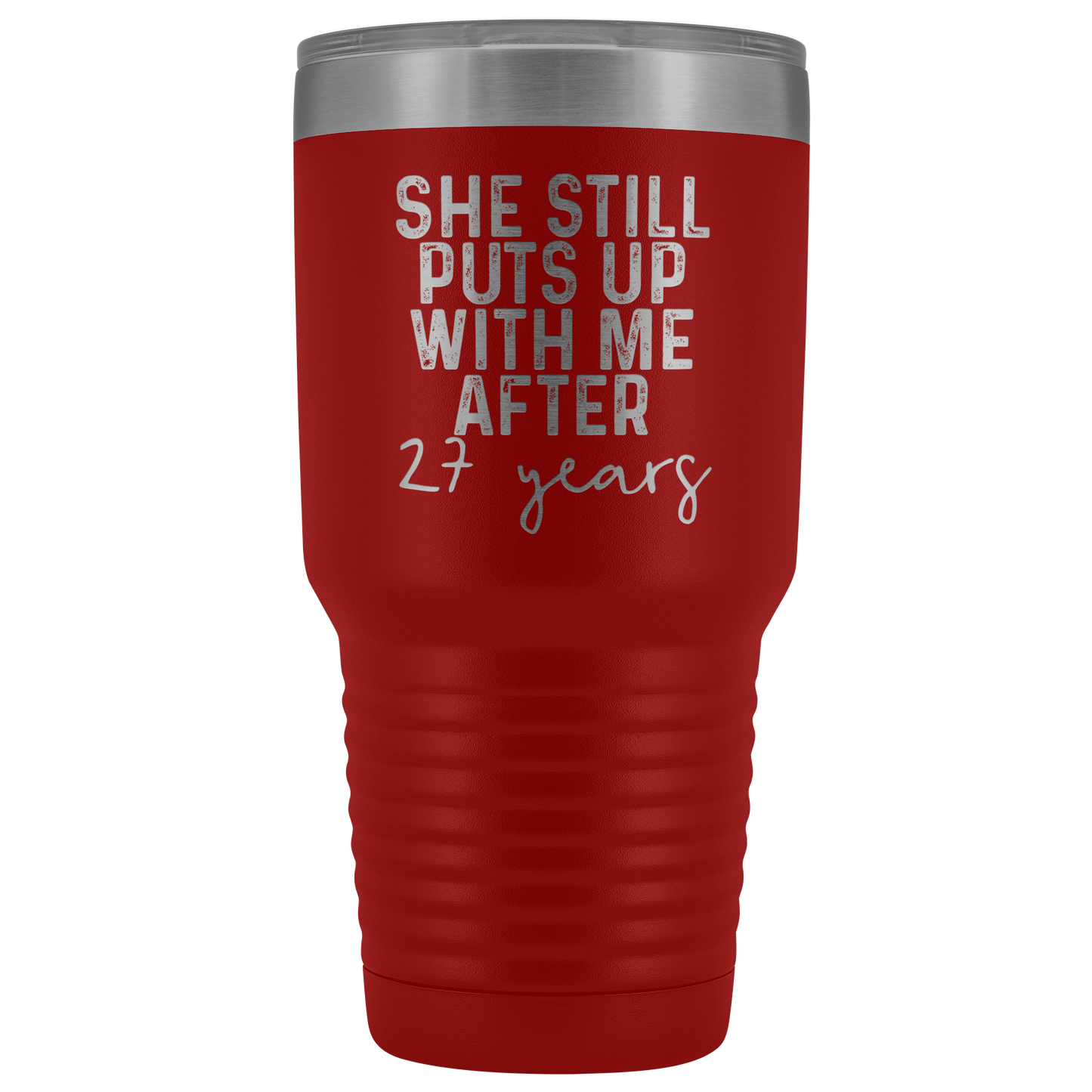 27th Anniversary Gifts for Parents, 27 Year Anniversary, Tumbler Mug