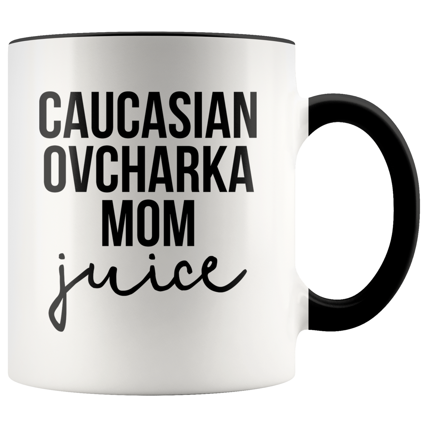 Caucasian Ovcharka Mom Gifts, Coffee Mug, Two Tone Accent Cup, Birthday Gift for Men and Women