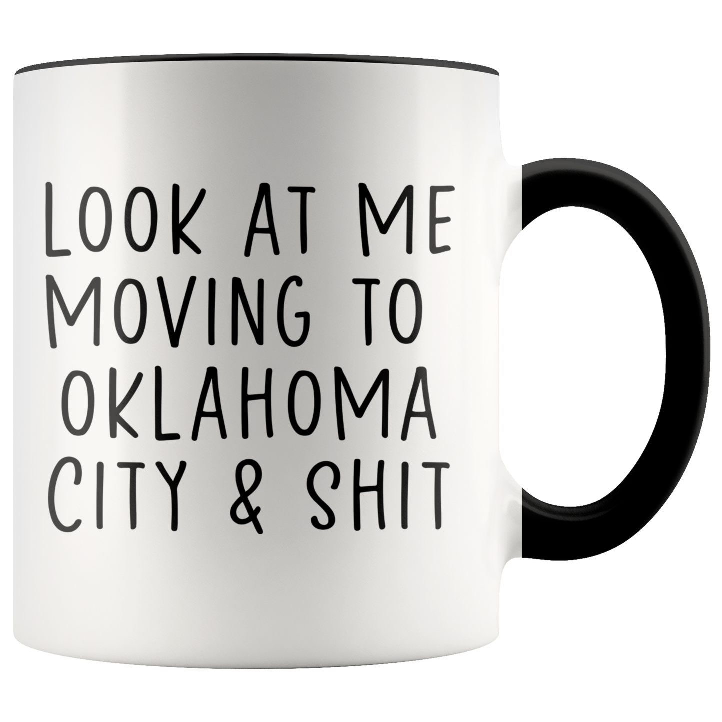 Moving to Oklahoma City Gifts, Coffee Mug, Two Tone Accent Cup, Birthday Gift for Men and Women