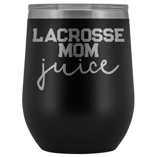 Regali di mamma di lacrosse, bicchiere di vino di mamma di lacrosse, coppa di mamma di lacrosse, regali di compleanno divertenti per uomini e donne