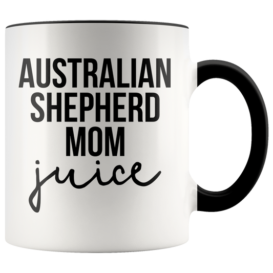 Australian Shepherd Mom Gifts, Coffee Mug, Two Tone Accent Cup, Birthday Gift for Men and Women