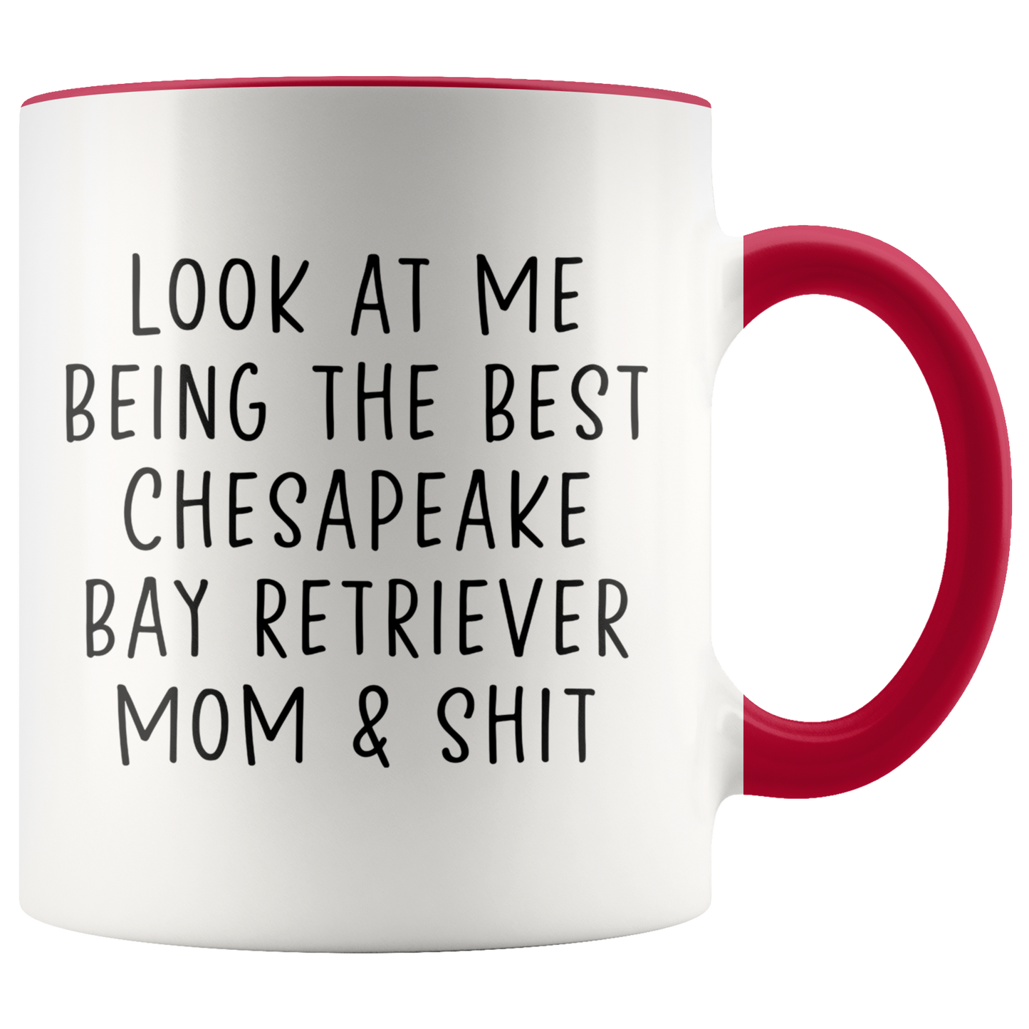 Chesapeake Bay Retriever Mom Gifts, Coffee Mug, Two Tone Accent Cup, Birthday Gift for Men and Women