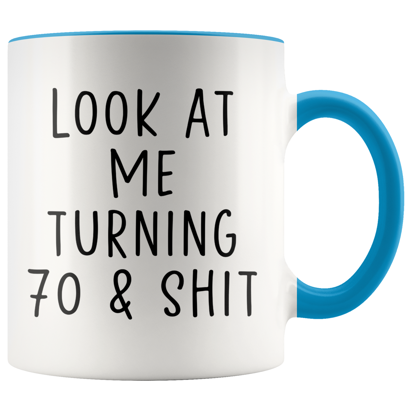 70th Birthday Gifts, Coffee Mug, Two Tone Accent Cup, Birthday Gift for Men and Women