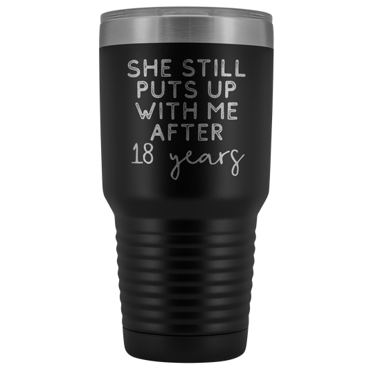 18 Anniversario Regalo 18 Anno Wedding Anniversary Coffee Mug Funny Marito Tumbler Regali per Him Anniversary for Men Cup