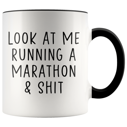 Marathon Runner Gifts, Coffee Mug, Two Tone Accent Cup, Birthday Gift for Men and Women